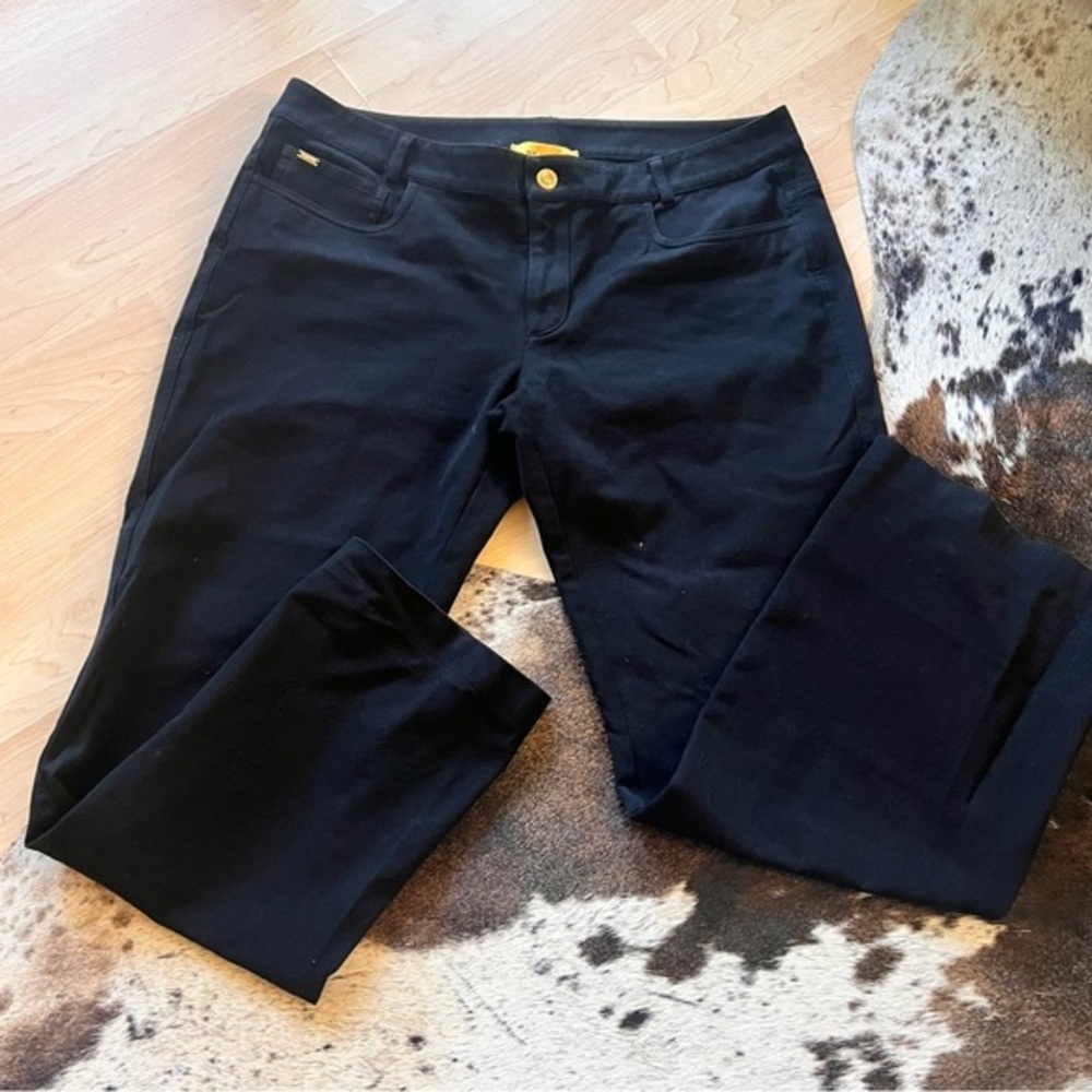 ST. JOHN Black Straight Leg Denim Jeans‎ Size 12